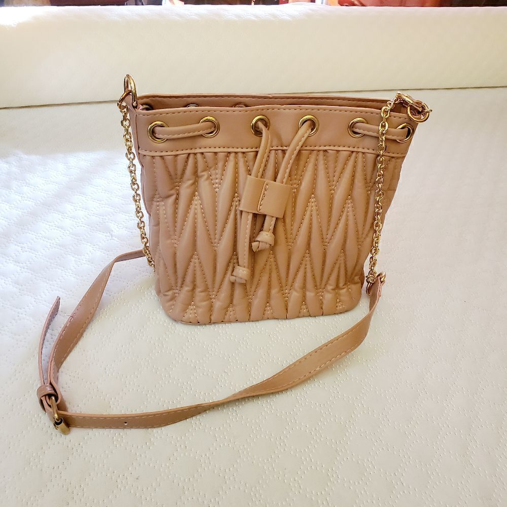 Rose Pink Small Draw String Shoulder Bag